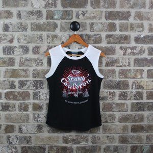 Harry Potter Black & White Leaky Cauldron Graphic Muscle T Shirt Womens S